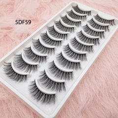 5DF Style 10 Pairs Lash Wispy Faux Mink Lahes Collextion Make up Eyelashes Natural Look Fluffy