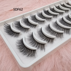 5DF Style 10 Pairs Lash Wispy Faux Mink Lahes Collextion Make up Eyelashes Natural Look Fluffy