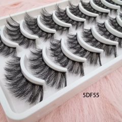 5DF Style 10 Pairs Lash Wispy Faux Mink Lahes Collextion Make up Eyelashes Natural Look Fluffy