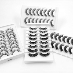 10 Pairs Fluffy 3D Lashes Collection For Make Up Wispy Natural Lash