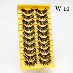 10 Pairs D Curl Faux Mink Lashes Fluffy Soft Natural Thick Long Silk False Eyelashes Reusable Makeup Tools