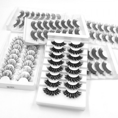 10 Pairs Fluffy 3D Lashes Collection For Make Up Wispy Natural Lash