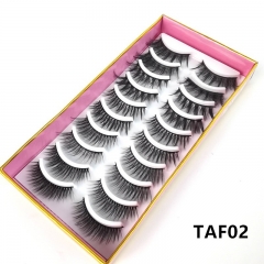 10 Pairs Faux Mink Lashes Fluffy Soft Natural Thick Long Silk False Eyelashes Reusable Makeup Tools