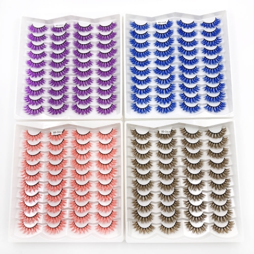 20 Pairs Color Lashes Factory SeLL Favorite SET Collection For Make Up Lash Extensions