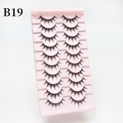 10 Pairs Lashes Little Devil Mink Eyelashes Faux Mixed Eyelashes Crossed Natural Makeup Packing False Lashes Wispy Volume Long Thick Fake Eyelashes