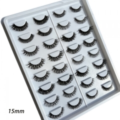 16 Pairs D Curl Faux Mink Lashes Fluffy Soft Natural Thick Long Silk False Eyelashes Reusable Makeup Tools