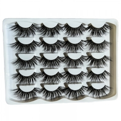 10 Pairs Faux Mink 25MM Lashes Fluffy Soft Natural Thick Long Silk False Eyelashes Reusable Makeup Tools