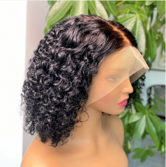 Deep Culry Bob 13*4 High Density Wig Real Human Hair Beauty Hair Factory