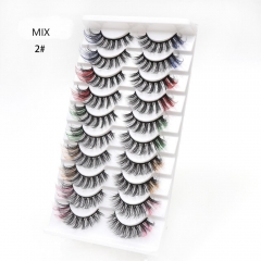 10 Pairs Colorful eyelashe mixed coloe lash try faux mink lashes for cute women