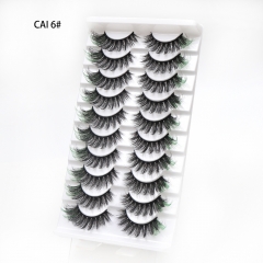 10 Pairs Colorful eyelashe mixed coloe lash try faux mink lashes for cute women