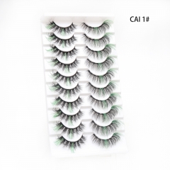 10 Pairs Colorful eyelashe mixed coloe lash try faux mink lashes for cute women