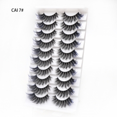 10 Pairs Colorful eyelashe mixed coloe lash try faux mink lashes for cute women