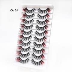 10 Pairs Colorful eyelashe mixed coloe lash try faux mink lashes for cute women