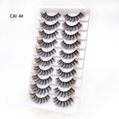 10 Pairs Colorful eyelashe mixed coloe lash try faux mink lashes for cute women