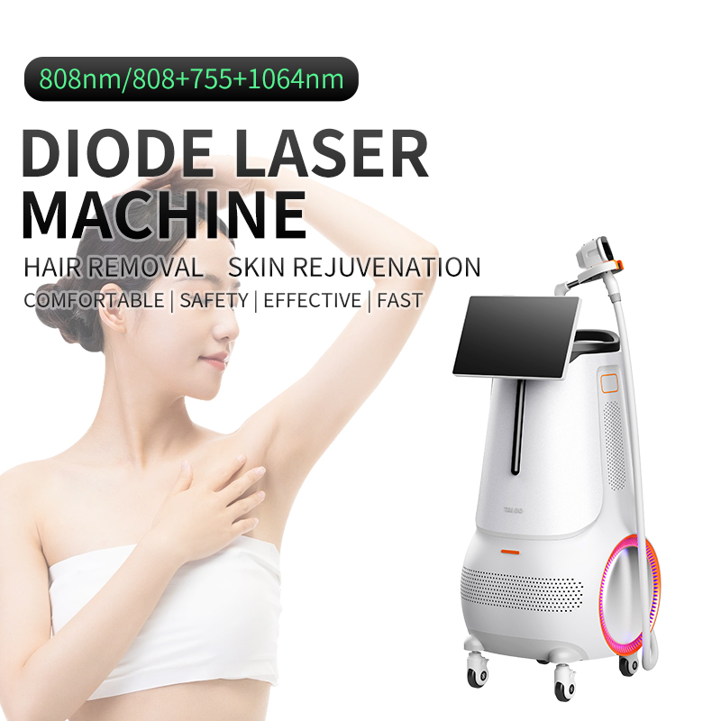 Vertical Three Wavelength 755nm/808nm/1064nm Diode Laser hair removal machine (Single handle)