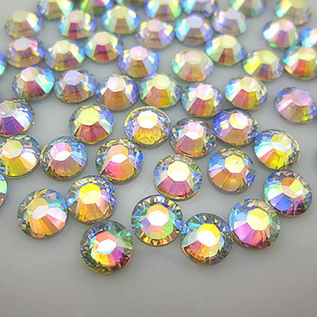 3000pcs Rhinestones Flatback Round Crystal AB 20 color 4 Sizes(3-6mm) for Crafts Nail Face Art Clothes Shoes Bags DIY