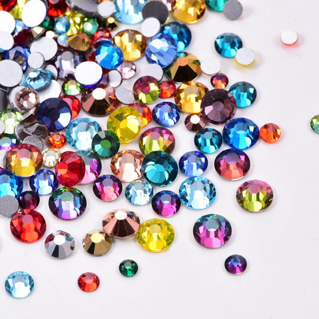 3000pcs Rhinestones Flatback Round Crystal AB 20 color 4 Sizes(3-6mm) for Crafts Nail Face Art Clothes Shoes Bags DIY