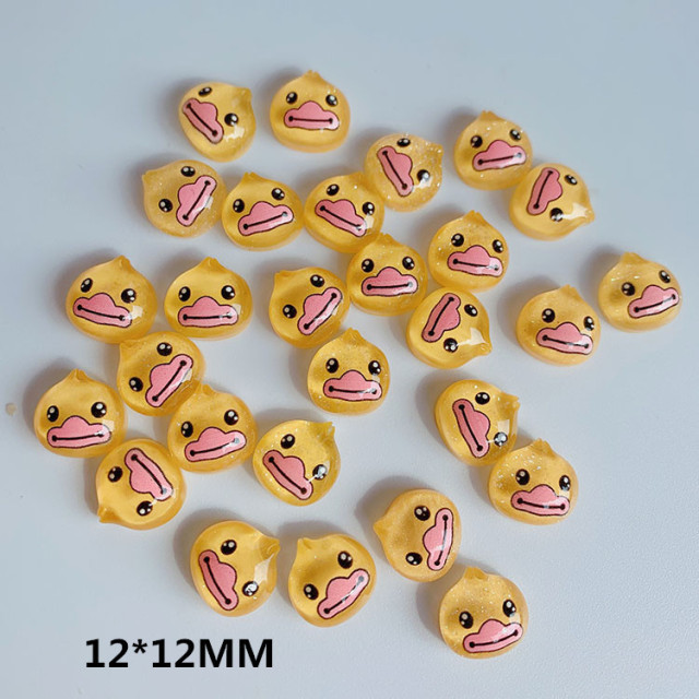 10pcs Nail cartoon ornament can rotate mini ornament koala + smiling face + cat + yellow duck