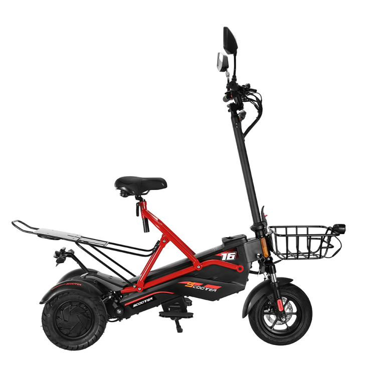 3 Wheel Electric Scooter Electirc Bicycle with Seat Dual 1200W MOTOR