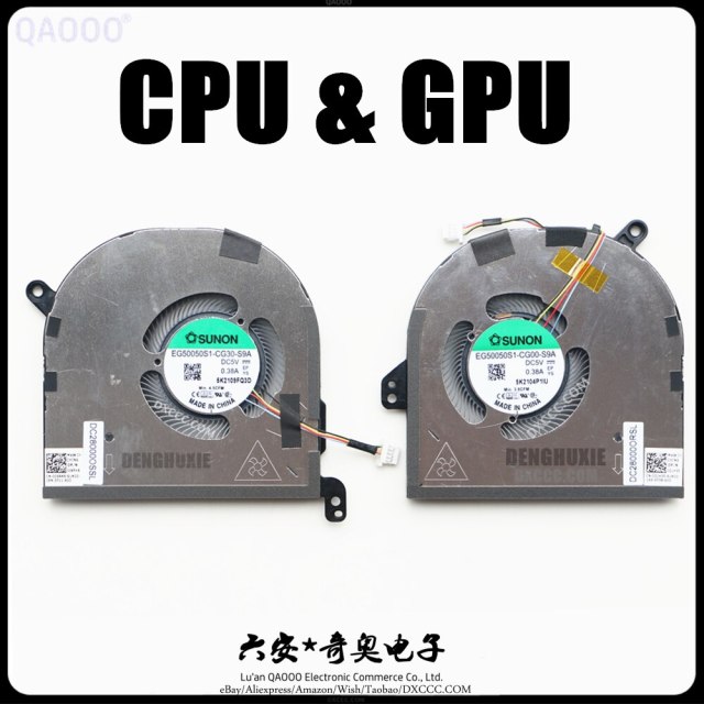 DELL XPS15 9500 9510 / Precision 5550 CPU &amp; GPU COOLING FAN CN-009RK6 CN-0DJH35