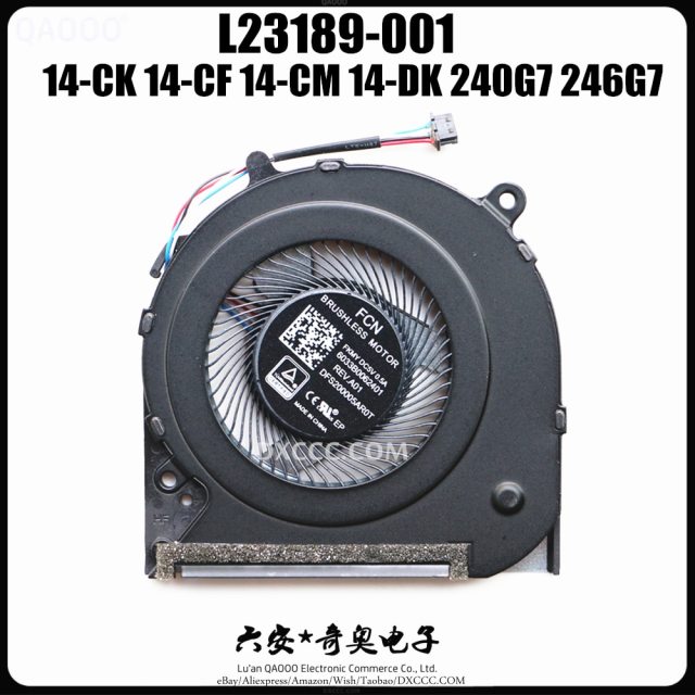 HP 14-CK 14-CF 14-CM 14-DK 240G7 246G7 CPU Cooling Fan L23189-001 FCN FKMY 6033B0062401