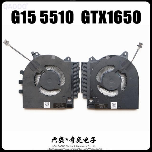 CN-01JYXG / CN-0203MH Laptop CPU COOLING FAN FOR DELL G15 5510 GTX1650 2021 Edition CPU &amp; GPU COOLING FAN DC 5V