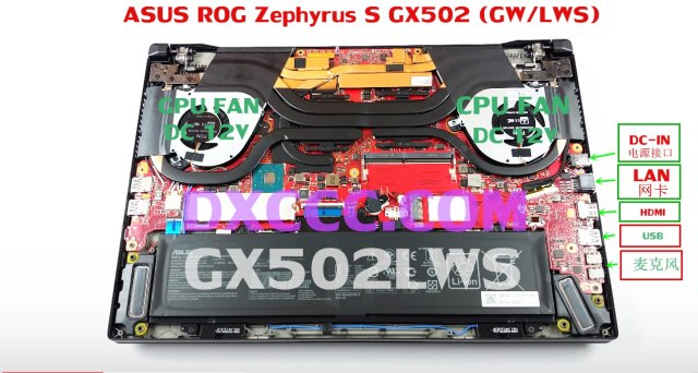 GX502 13NR02U0T02011 FOR ASUS ROG Zephyrus S GX502 GX502GW GX502LWS GU502LWS CPU &amp; GPU COOLING FAN