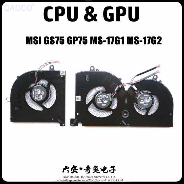 MSI GS75 GP75 MS-17G1 MS-17G2 CPU &amp; GPU COOLING FAN A-POWER BS5005HS-U3I