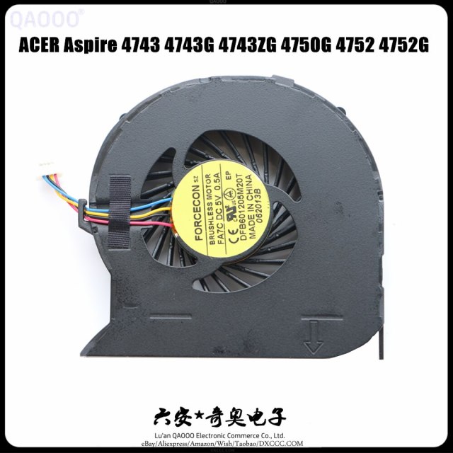 Acer Aspire 4743 4743G 4750 4750G 4752 4752G 4755 4755G CPU Cooling Fan DFB601205M20T FA7C DC5V 0.5A