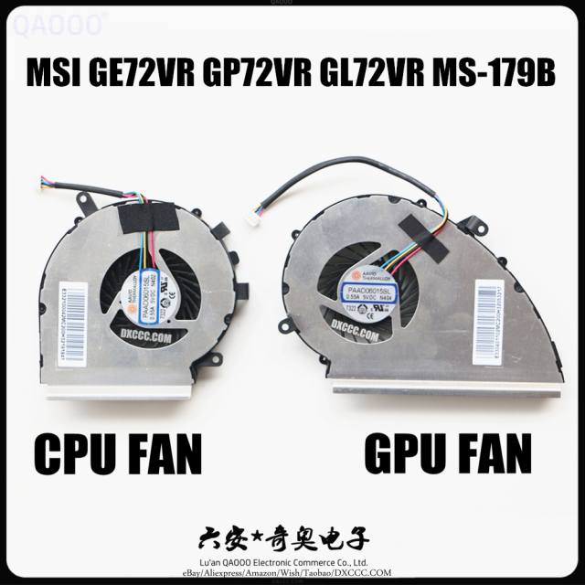 MSI GE72VR GP72VR GL72VR MS-179B CPU &amp; GPU Cooling Fan