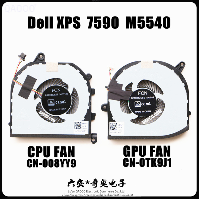 Dell XPS 7590 M5540 CPU &amp; GPU Cooling Fan