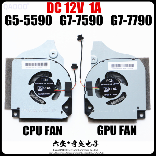 0MRJKK  0C04TH LAPTOP CPU COOLING FAN For DELL G5-5590 G7-7590 G7-7790 CPU &amp; GPU Cooling Fan DC12V 1.0A