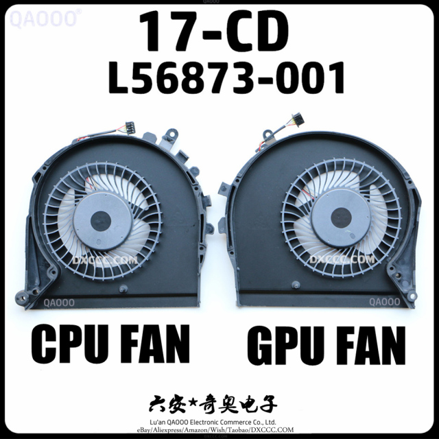 L56873-001 HP TPN-C142 17-CD 17-CD0022TX 17-CD0025TX 17-CD0010NR 17-CD0020NR 17-CD0024NA CPU &amp; GPU Cooling Fan