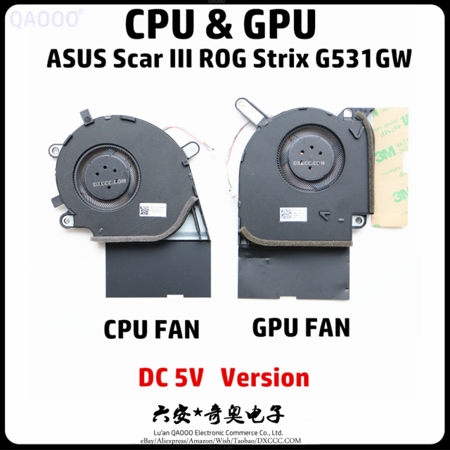 ASUS Scar III Gaming ROG Strix G531GW G731GW CPU &amp; GPU COOLING FAN