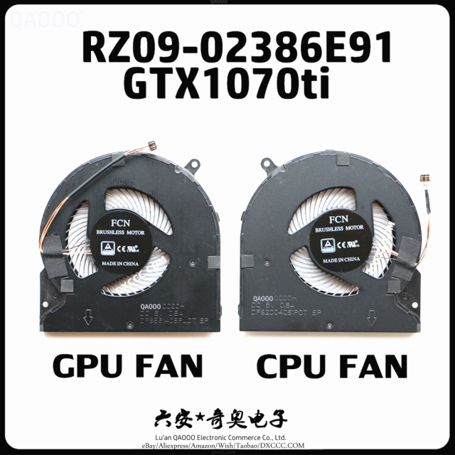 Razer Blade RZ09-0238 RZ09-02386E91 GTX1070 CPU &amp; GPU COOLING FAN