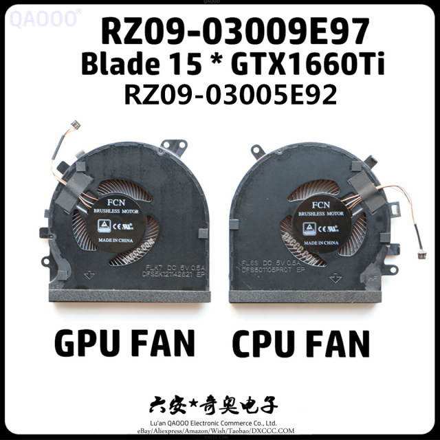 Razer Blade 15 RZ09-03009E97 RZ09-03006W92 CPU &amp; GPU Cooling Fan GTX1660Ti