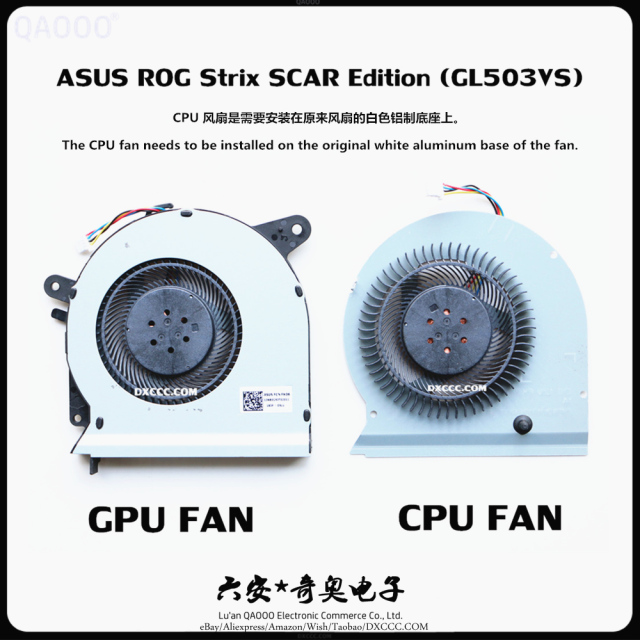 ASUS ROG Strix GL503VS S5AS CPU &amp; GPU Cooling Fan