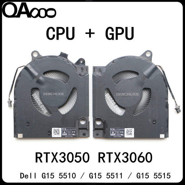 DELL G15 5510 5511 5515 RTX3050 2021 Edition CPU &amp; GPU COOLING FAN CN-01JYXG / CN-0203MH / CN-177-0434 / CN-16T-0D0A