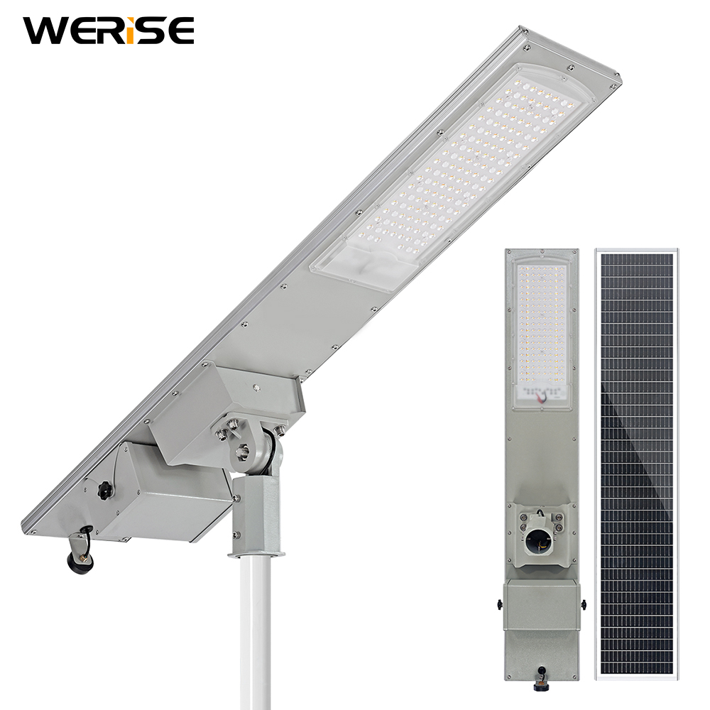 WERISE AI GPS Solar LED Road Light with AI Control Adjustable Brightness & Color Temperature Aluminum Alloy Construction