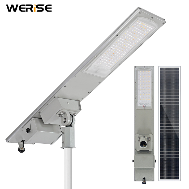 WERISE AI GPS Solar LED Road Light with AI Control Adjustable Brightness & Color Temperature Aluminum Alloy Construction