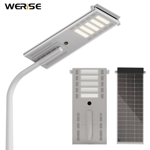 WERISE GPS External Battery Box Adjustable Brightness and Color Temperature Self-Cleaning Function AI IOT Solar Led Street Light