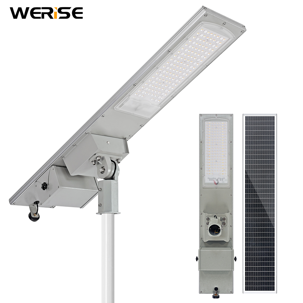 WERISE AI GPS Solar LED Road Light with AI Control Adjustable Brightness & Color Temperature Aluminum Alloy Construction