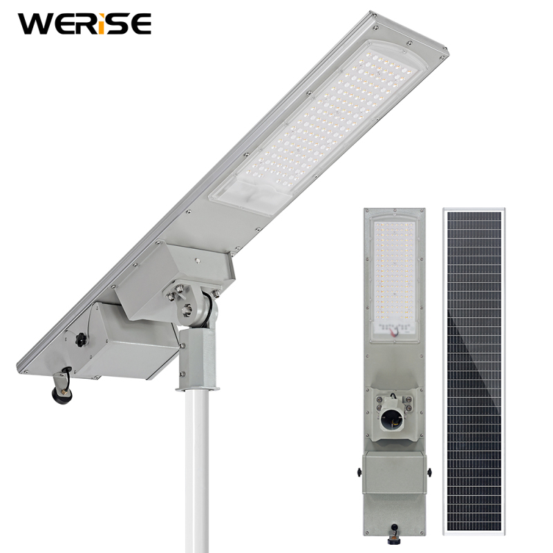 WERISE AI GPS Solar LED Road Light with AI Control Adjustable Brightness & Color Temperature Aluminum Alloy Construction