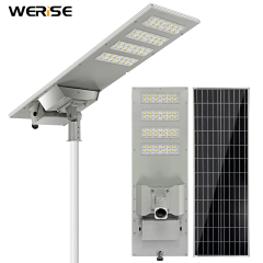WERISE Energy Saver IP65 Outdoor Waterproof Energy Saving External Battery Box 100w 200w 300w AI Solar Led Street light