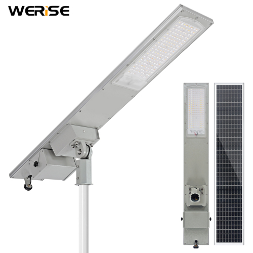 WERISE AI GPS Solar LED Road Light with AI Control Adjustable Brightness &amp; Color Temperature Aluminum Alloy Construction
