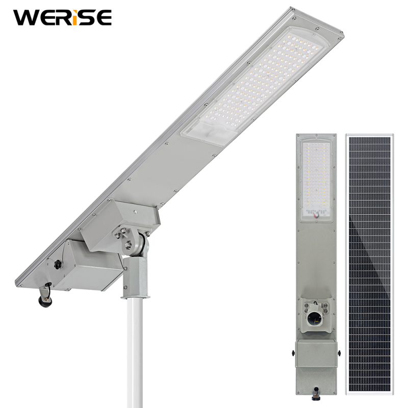 WERISE AI GPS Solar LED Road Light with AI Control Adjustable Brightness & Color Temperature Aluminum Alloy Construction
