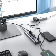 13 Port 5Gbps Rate 60W Powered USB 3.0 Hub (ABS)