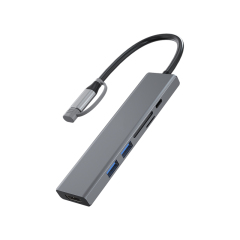 5 in 1 Single Wire Portable Type C Port Cap Dock Station With HDMI®