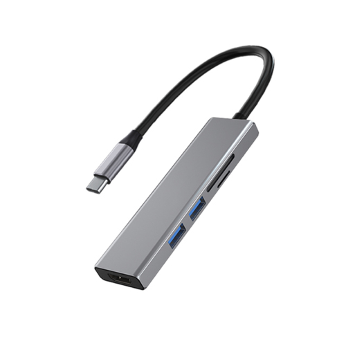 笔记本电脑单线便携式 USB 3.0 集线器，带 HDMI 和读卡器