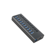 10 Port 5Gbps Rate 48W Powered USB 3.0 Hub (ABS)